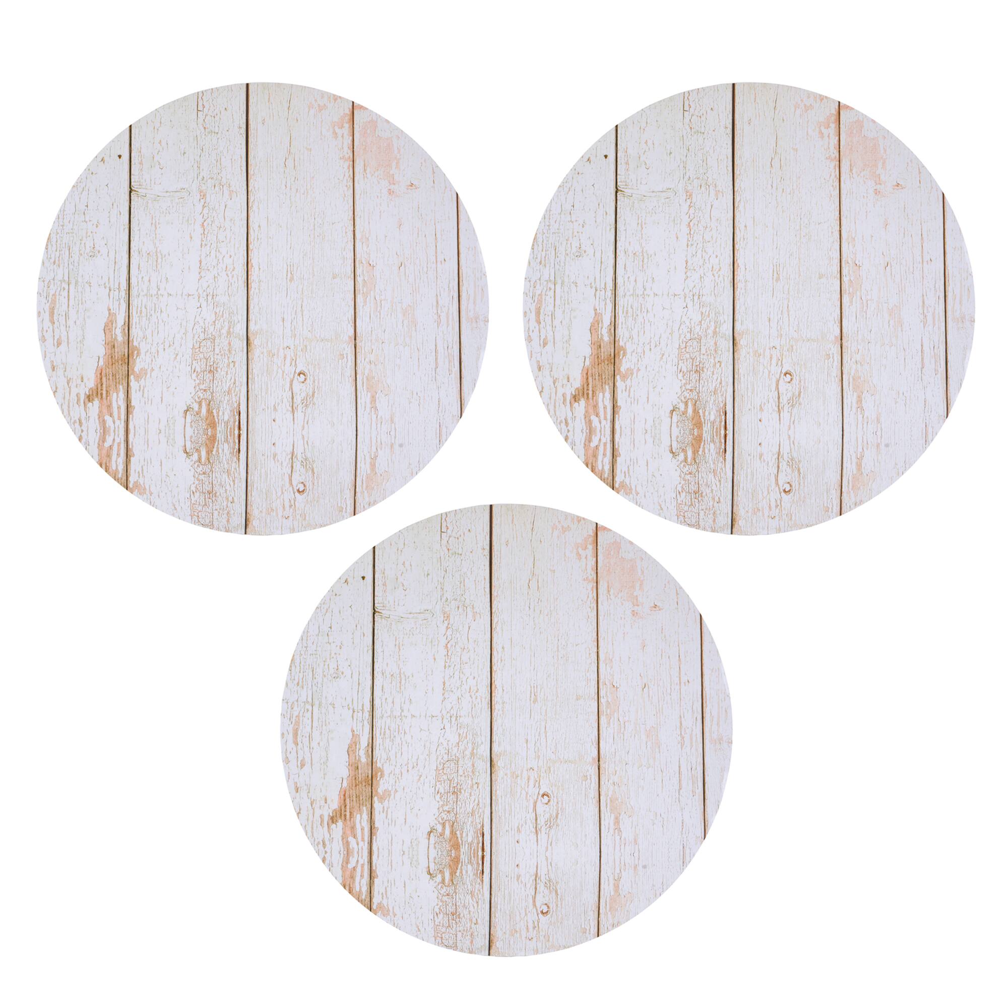 10" White Wood Grain Cake Boards by Makery®